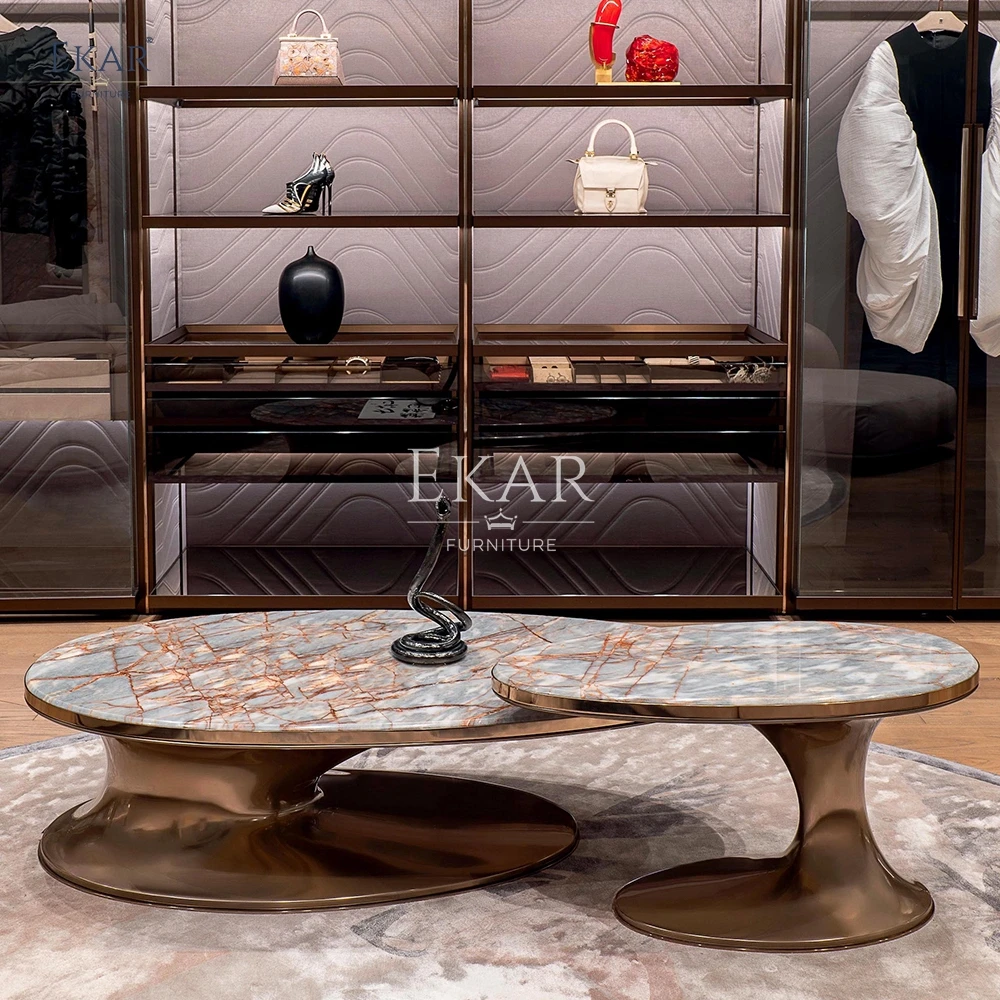 Irregular round combination coffee table-modern furniture-living room coffee table