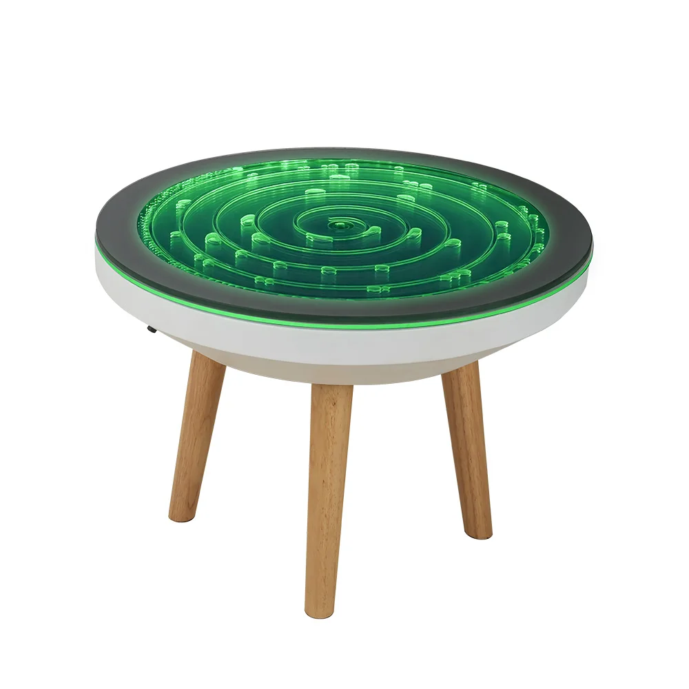 Flyfirm Round Flowing Bubble Table with Adjustable LED Lights Perfect for Bars, Sensory Rooms, and Visual Therapy