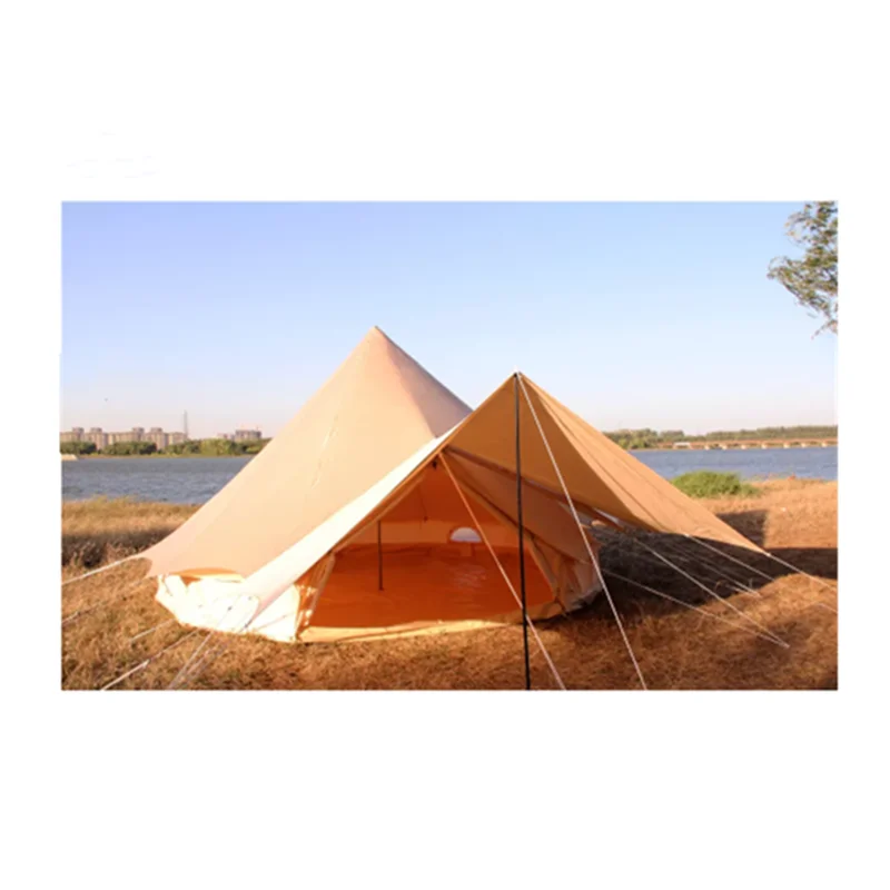 New Design Square Shed Or Canopy For 5m Outdoor Cotton Canvas Bell Camping Tent