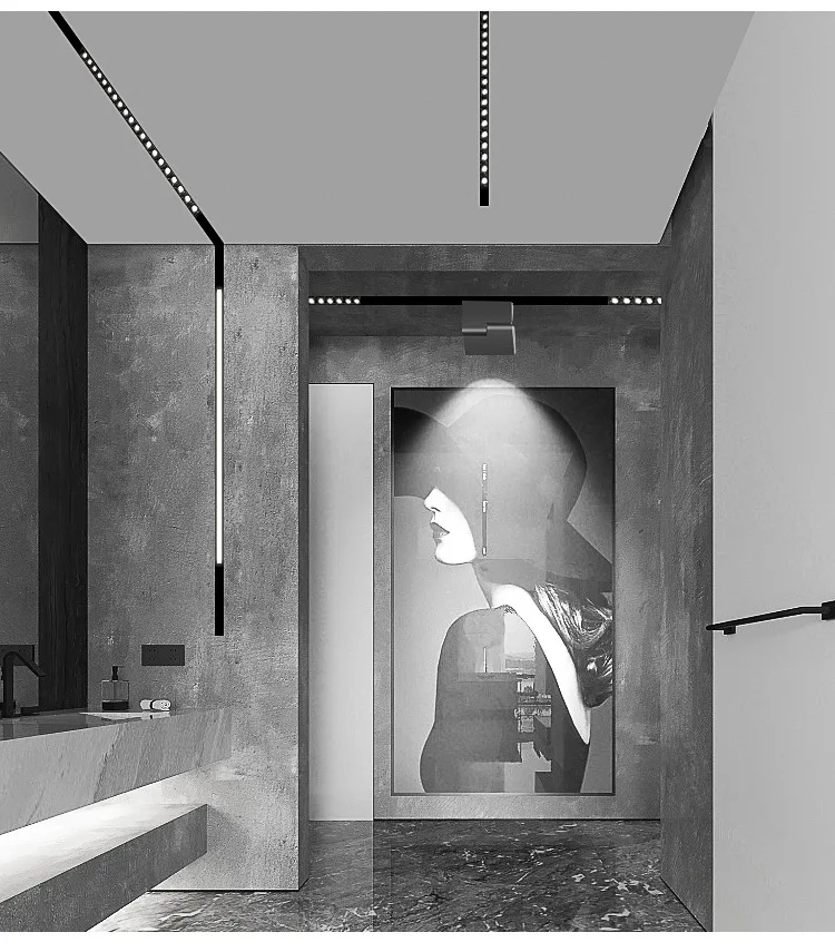 
black Magnetic Track LED Linear Lighting Lamp 