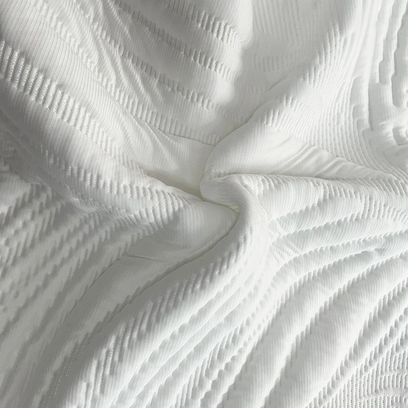 Haichun Home Textiles Jacquard Fabric PE Thick Knitted Solid Color Cooling Mattress Fabric
