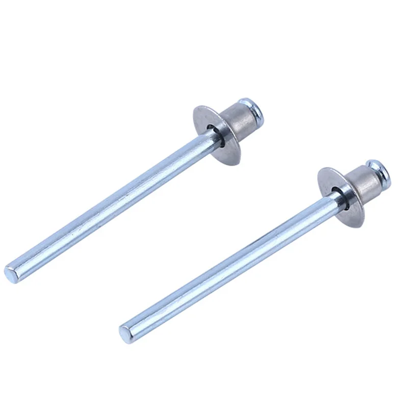 Zinc plated full steel flush sided flat double countersunk head pull thru pt blind rivet for door window