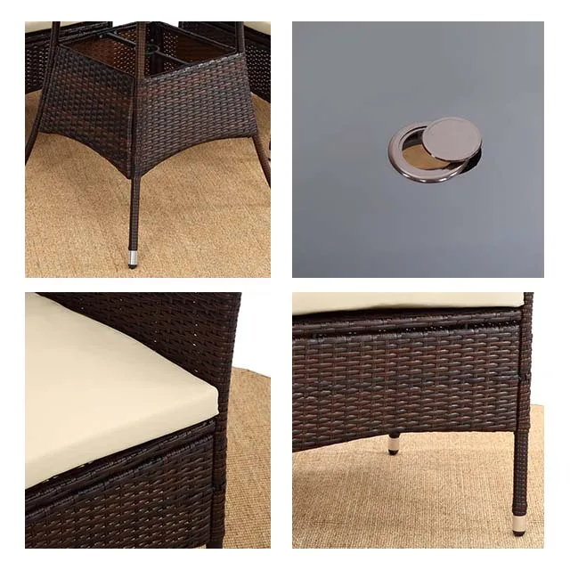 Outdoor Furniture 5 PCS Garden  Patio  Tables And Chairs Wicker Rattan  Coffee table Leisure garden Dinning Table Sets 21.9210