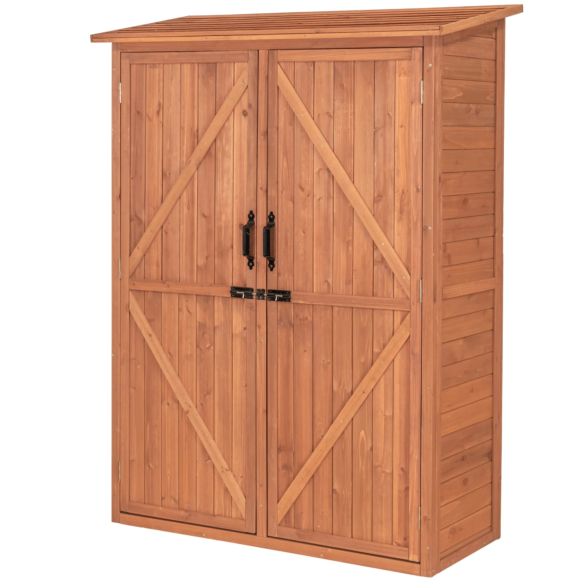 Stock furniture without MOQ Cheap Outdoor Garden Wooden Multi Compartment Storage Tool Cabinet prefect design with good pack