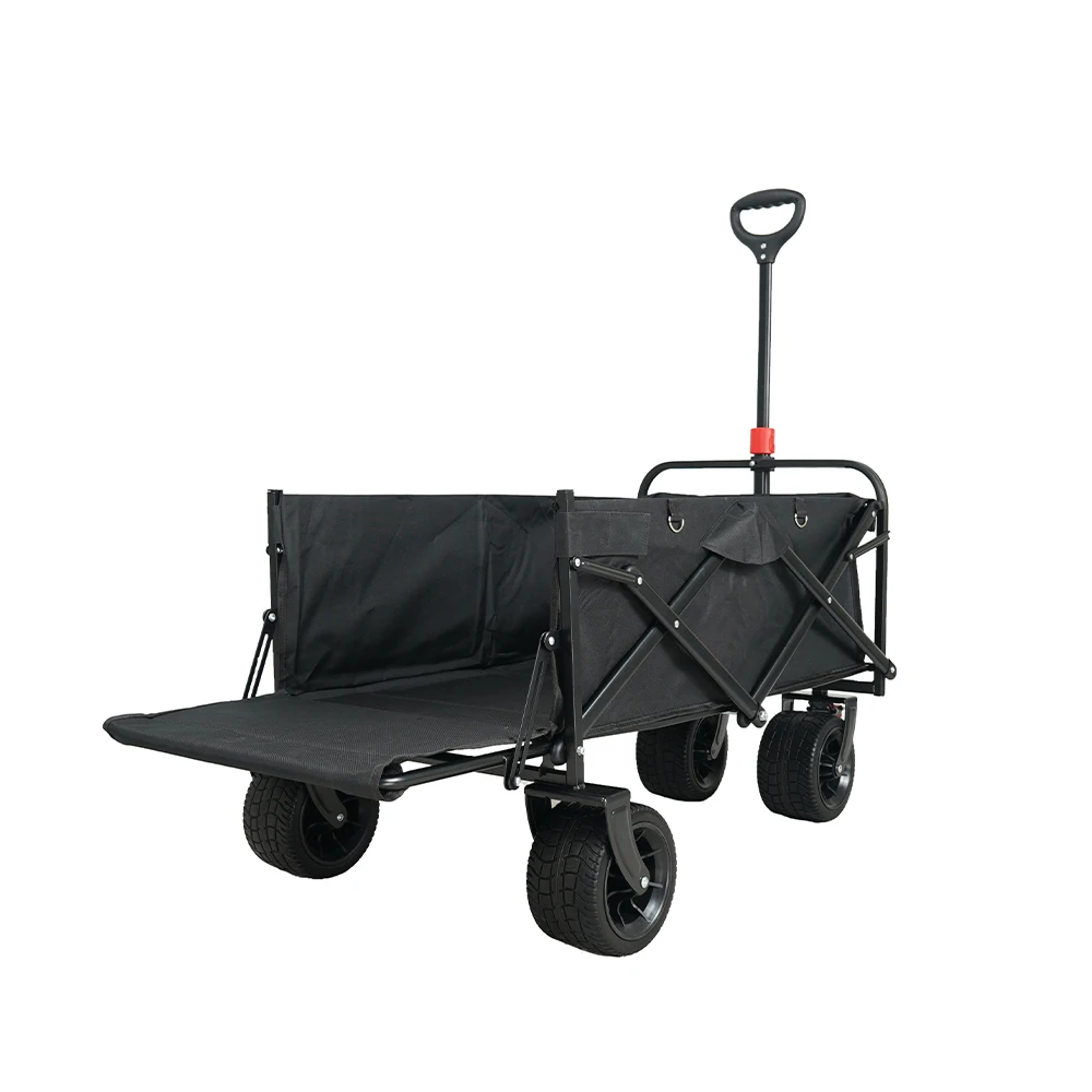 Folding two wheel hand carts noiseless hand cart folding handle platform trolley