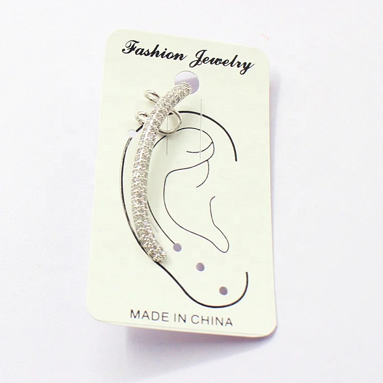 
Fashion Women Multi Crystal Rhinestone Feather Ear Clip Non Piercing Earrings 