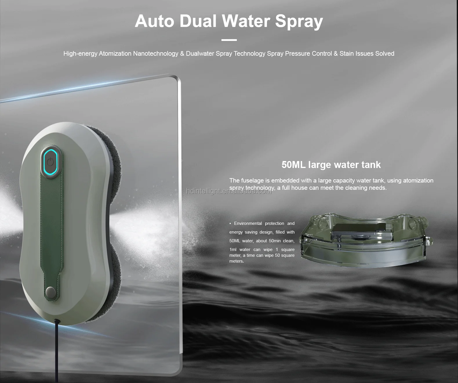 Antidrop High Rise Outside Robot Window Cleaner Intelligent Window Cleaning Robot for glass window