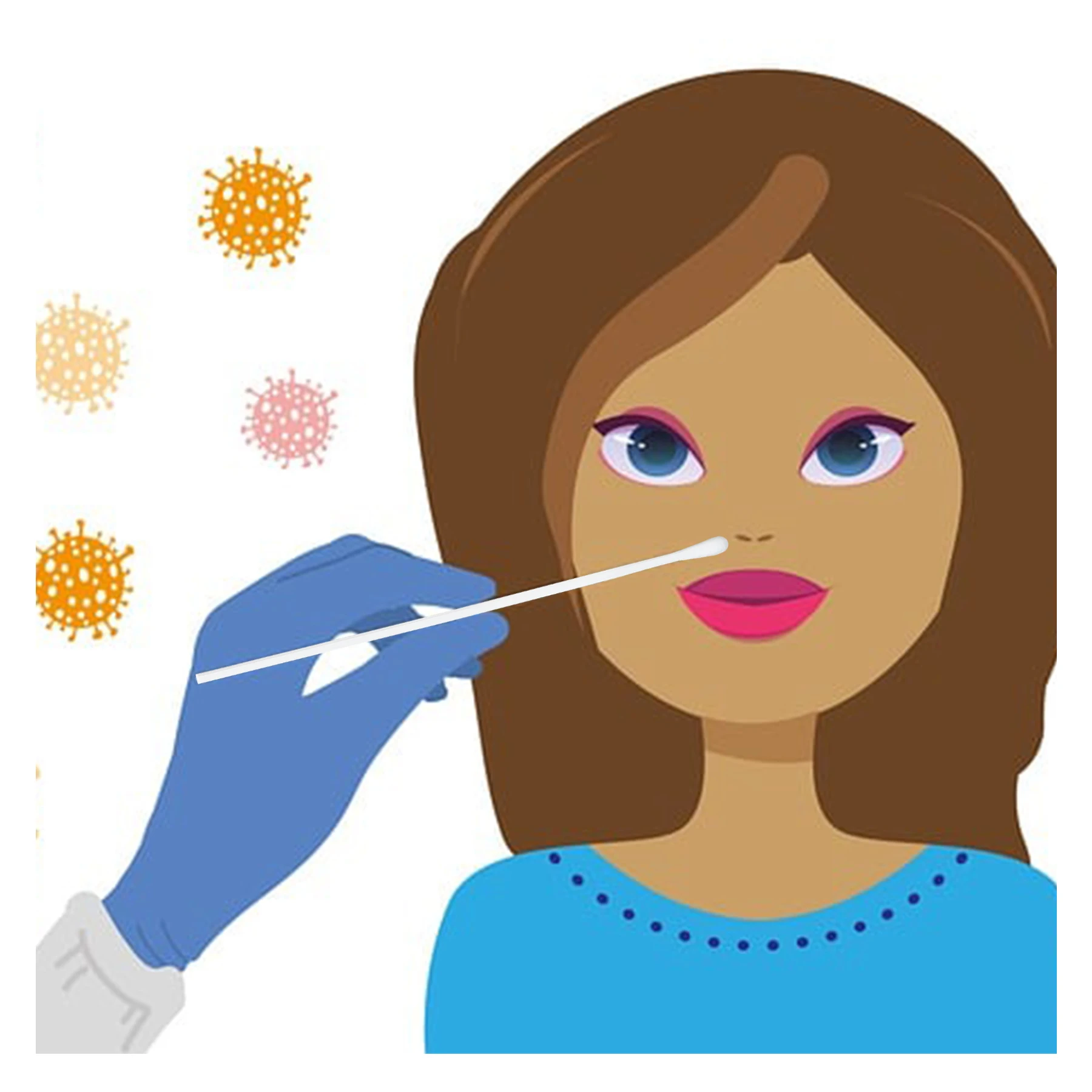 Disposable Flocking Swab Medical Supplies Big Head Collection Specimen Made of Cotton Polyester PS Sponge Composed of PP ABS