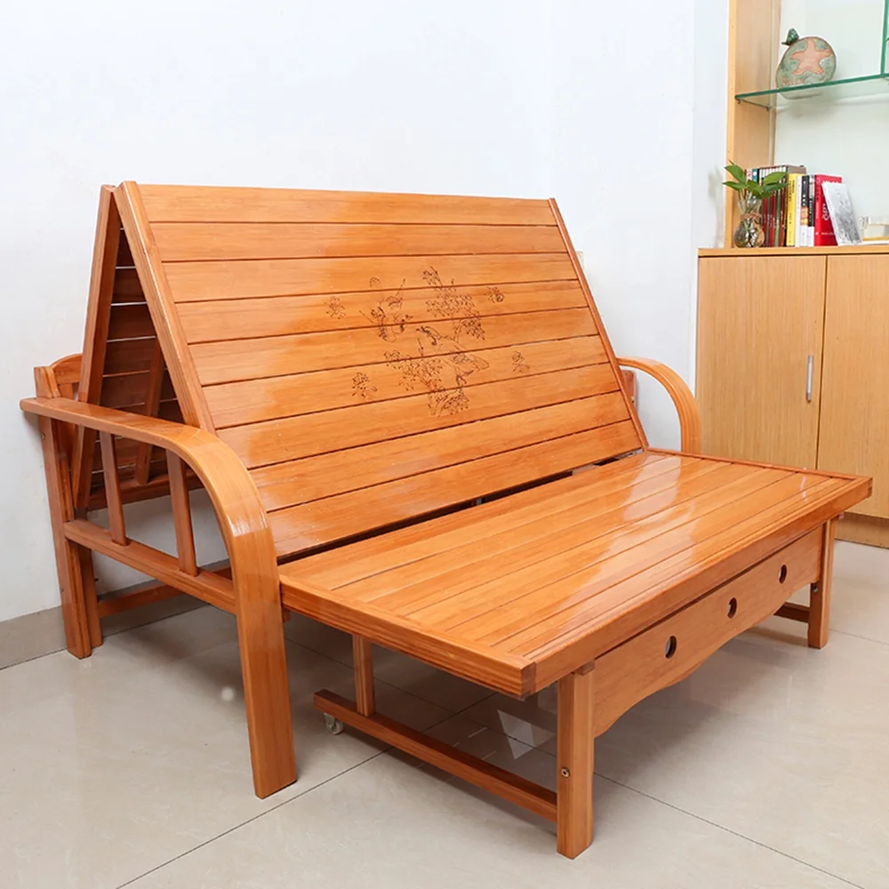 Living room furniture natural folding bamboo sofa bed for home bedroom hotel