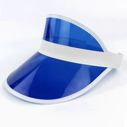 Custom Summer Adjustable Sports Sun Visor UV Hat  PVC Sun Visor Colorful Plastic Sun Visor Hat