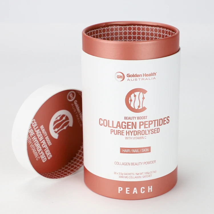 Класса люкс ручной работы, изготавливаемая на заказ, два боковых Печать круглая труба картонные бумажная коробка для упаковки продуктов