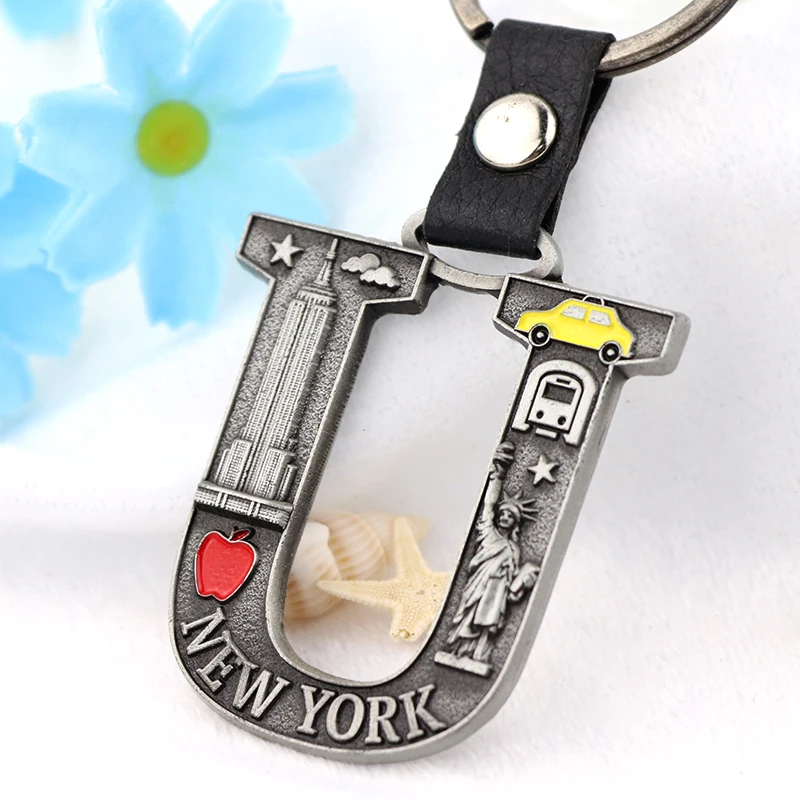 
custom letter shaped key chain pendant Ukraine tourism Kharkov souvenir metal key ring 
