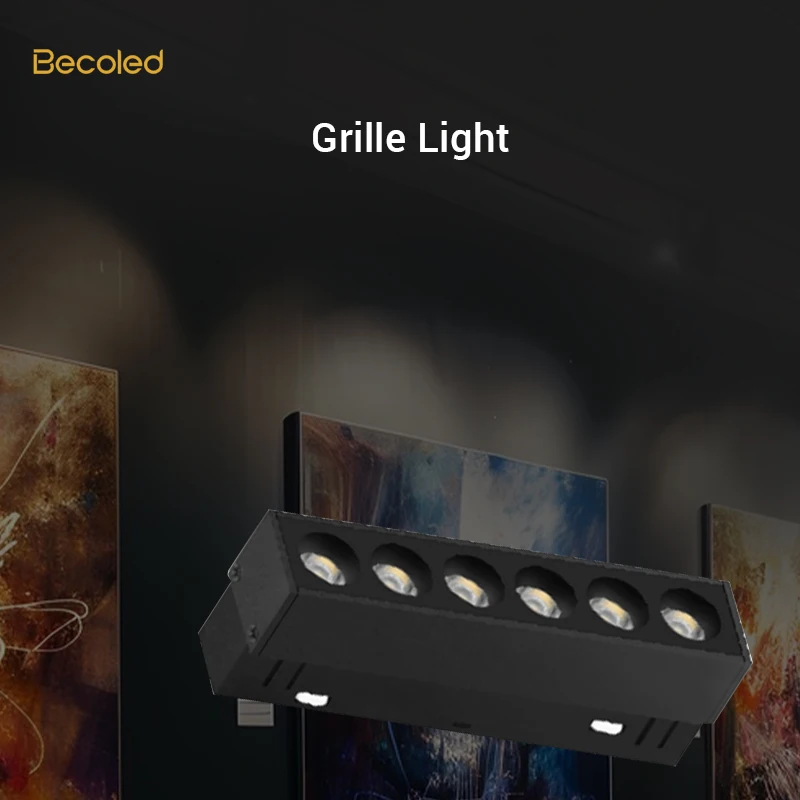 Modern Style Dimmable LED Linear Grille Light Aluminum Recessed Spotlight Indoor Office Hotel Embedded Install Showroom Lighting