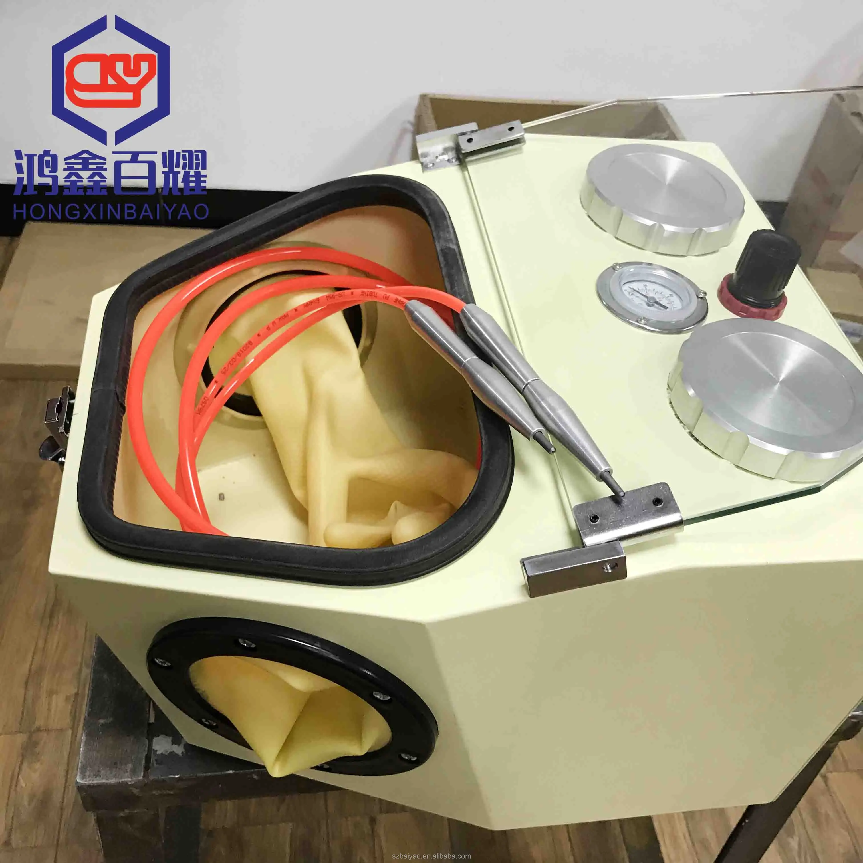 Sand blasting treatment of tooth whitening and tartar removal by special sandblasting machine for dentistry