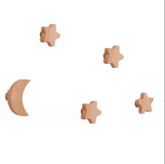 Fun Animal Creative Wooden Traceless Adhesive Hook  Hat  Door Back Hook Beech Wood Clothes Hook