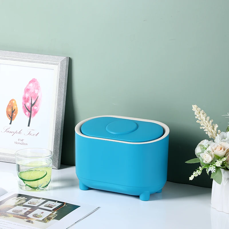 car desktop trash bin recycle waste bin compression trash can with lid