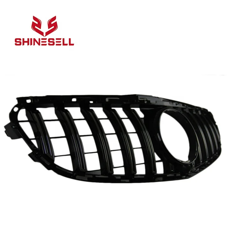 Black front grille with camera hole GT GTR grill  for Mercedes Benz W212 E CLASS E260 E300 E350 E400 2013 2014 2015