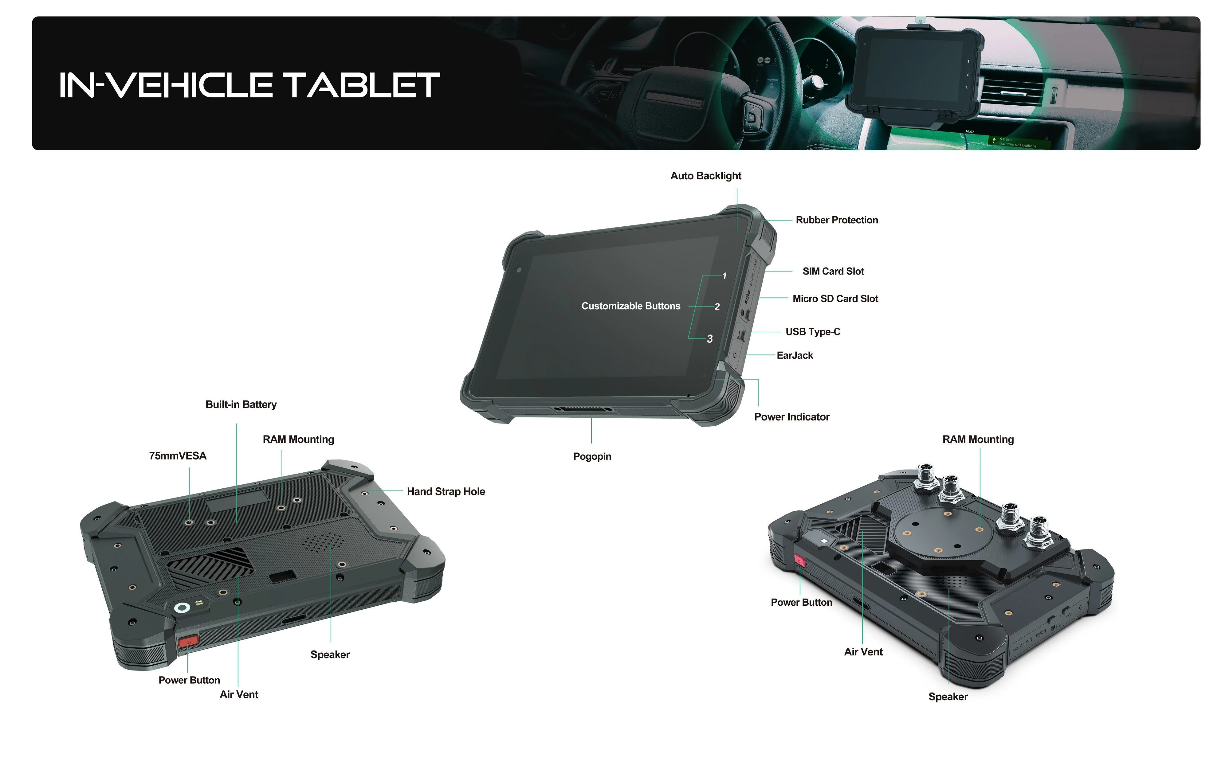 7 inch Rugged Agriculture Linux Tablet terminal 4G WIFI BT GNSS SIM Card Sun Light Readable Canbus Cheap Price