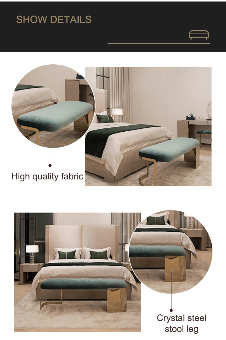 Italian Style Bedroom Furniture Bed End Stool Bedroom Solid Wood Frame Leather Luxury The End Of The Bed Stool