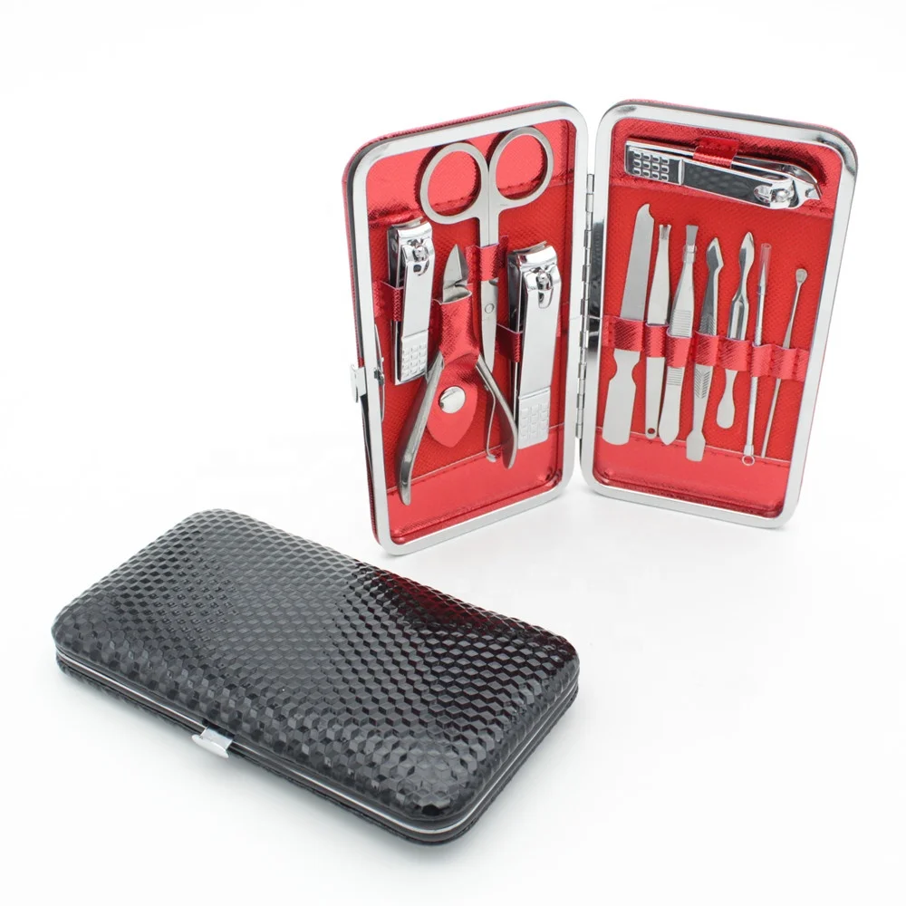 Luxury 12 Piece Personal Care Pedicure Grooming Kit Nail Manicure Set with PU Leather Case