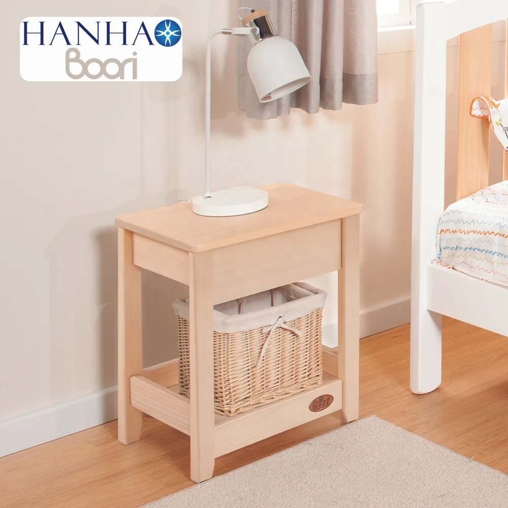 Only B2B Boori Solid Wood Minimalist Children Bedroom Nightstand With 1 Drawer