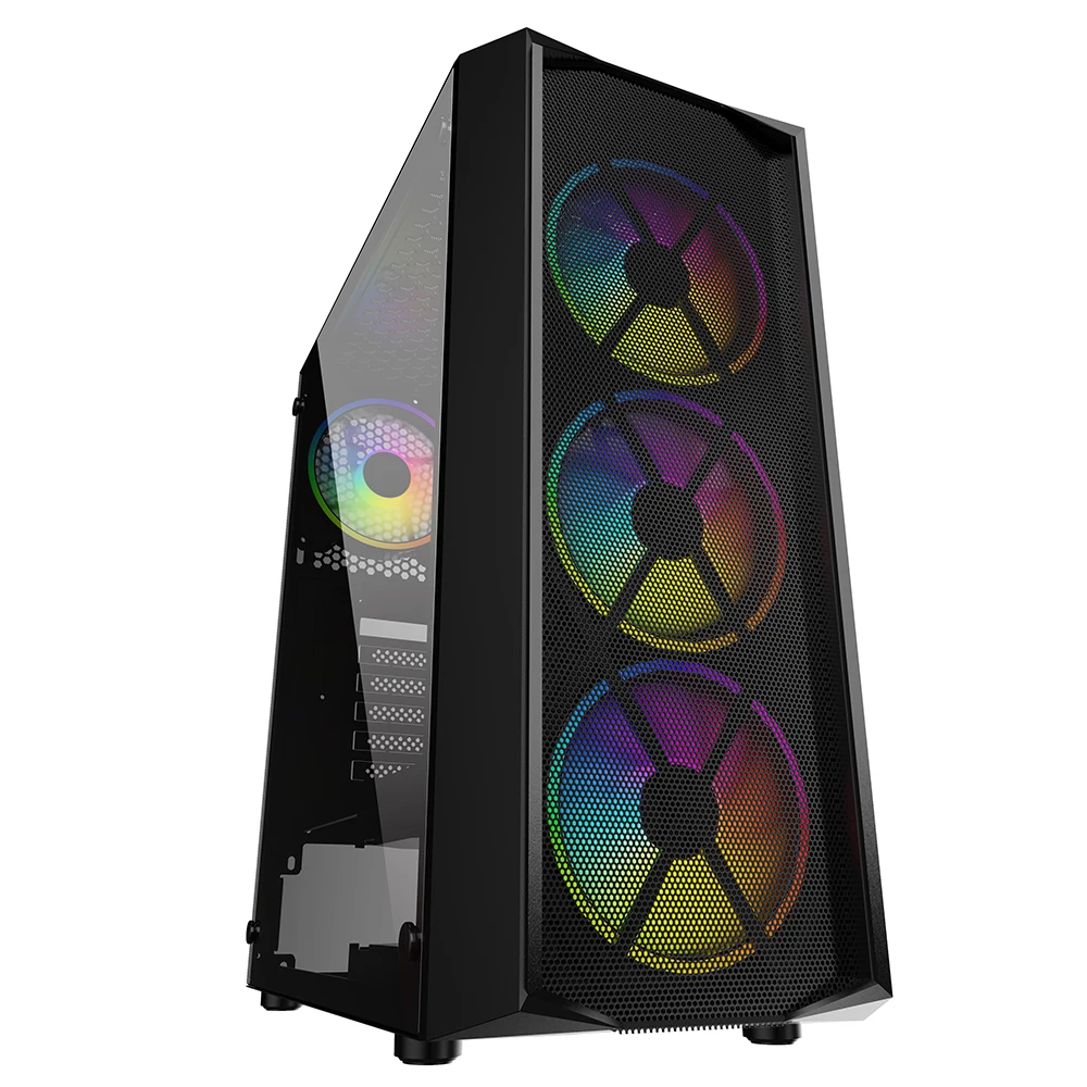 Tempered Glass Gaming Case ATX CPU Gamer Computer PC Case Gaming Pc With  Flat Meah Desktop