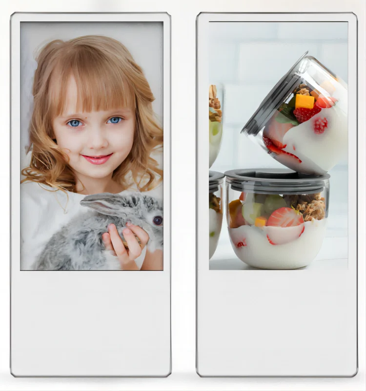 21.5+11.6 Inch Vertical Elevator Dual Screen 1920*1080 2K or 3840*2160 4K Video Advertising Lcd Display Screen