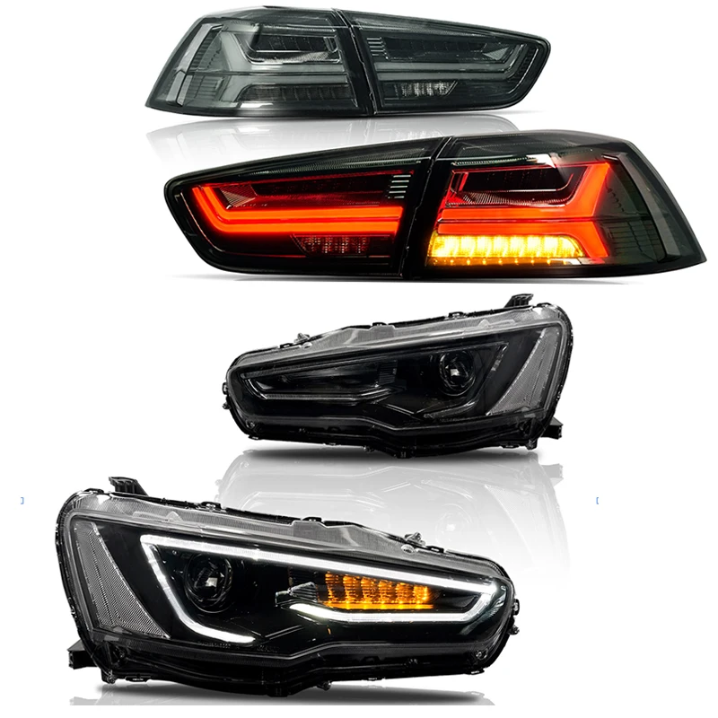  Заводские автомобильные задние фонари и фары для mitsubishi Lancer EVO 2008-2017 светодиодные Plug And Play
