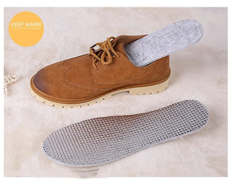 Warm aluminum foil felt sweat-absorbing breathable double-sided leisure sports shock-absorbing felt insoles