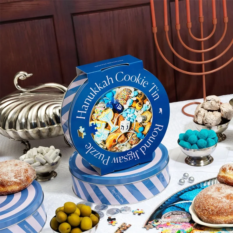 Hot Sale Round Metal Cookie Tin With Lid Food Grade Butter Cookie Biscuit Chocolate Metal Cans Sweets Baking Cake Tins