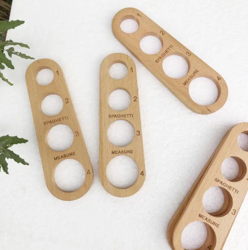 Creative beech spaghetti ruler measuring noodle