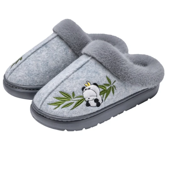 Giant panda cotton slippers female winter indoor home warm anti-slip wear-resistant plush slippers