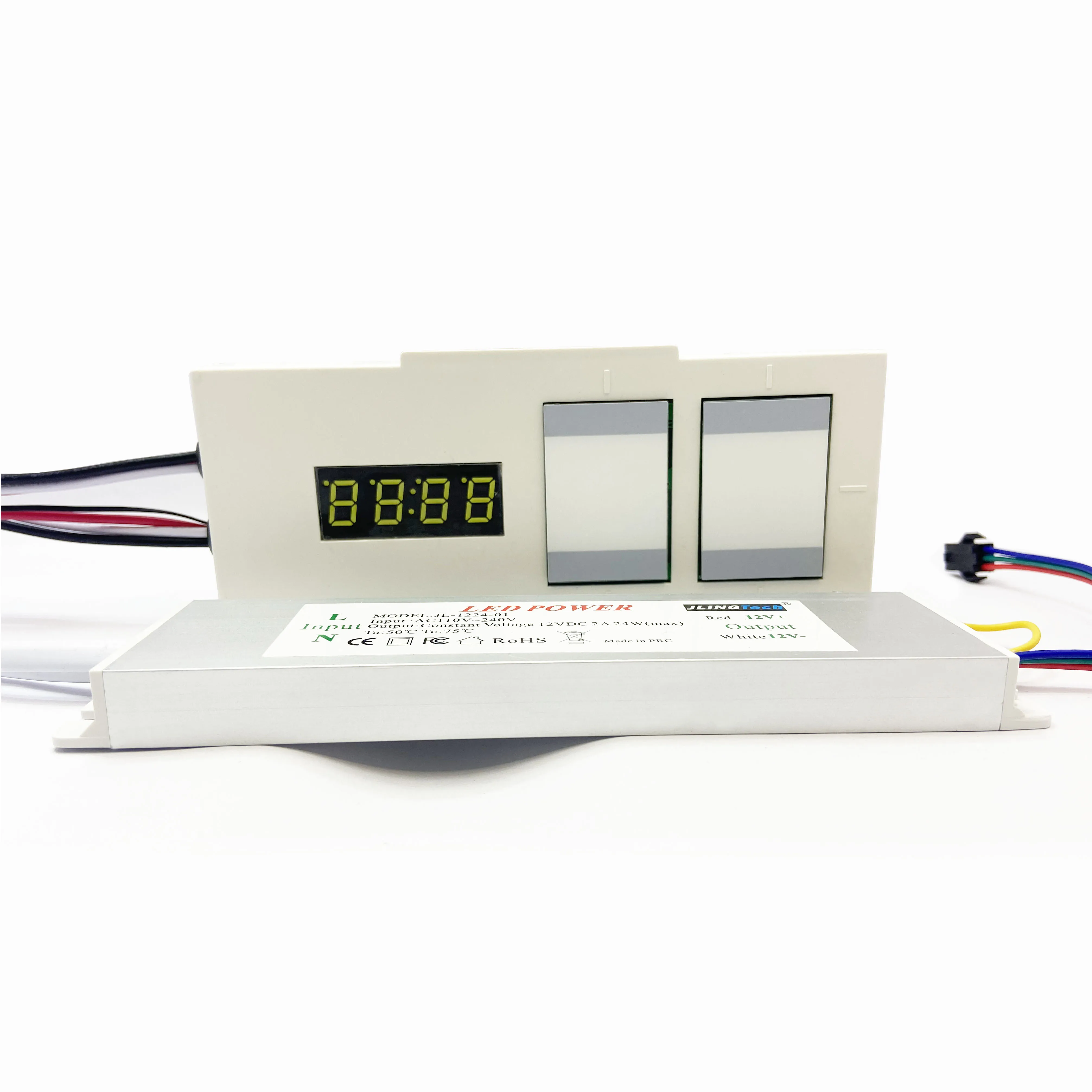 LED smart mirror bathroom accessories time temperature digital display touch switch dimmer