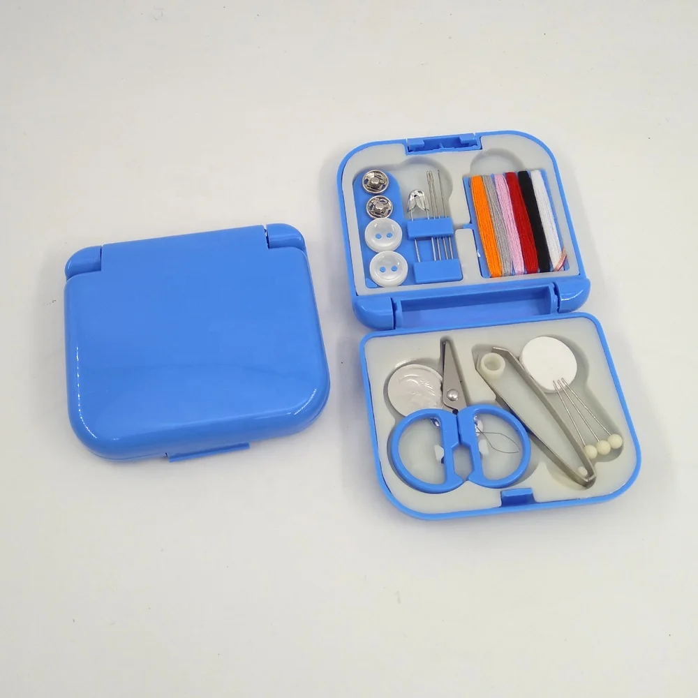
Mini portable emergency travel sewing kit with plastic carrying case 