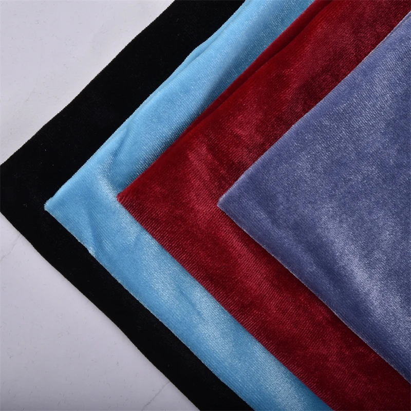 Colourful polyester spandex high elastic velvet korean velvet fabric for clothing and home textile