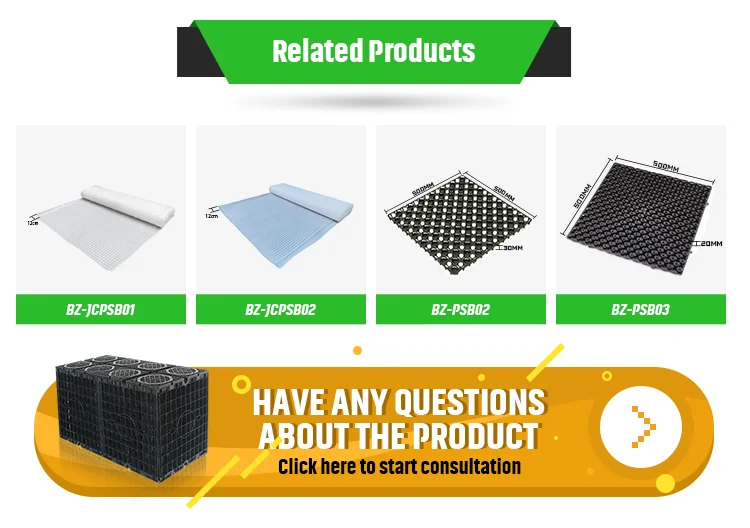 Plastic  drainage Sheet Mat Drain Board system Drainage Cell modules