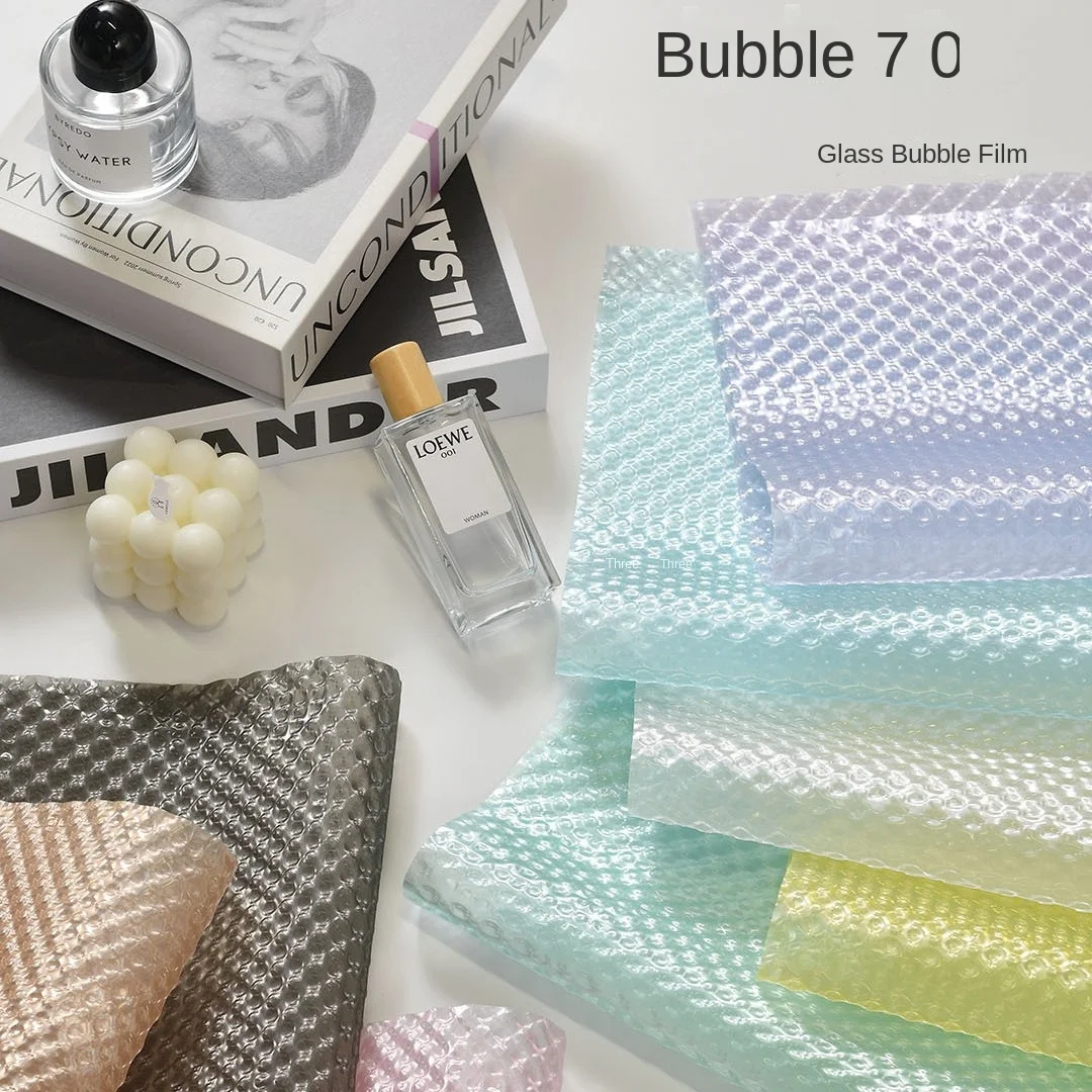 High-Level 12 Silk Cellophane Bubble Water Flower Shop Wrapping Paper Three-Dimensional Embossed Bubble Film Made Pulp Wrapping