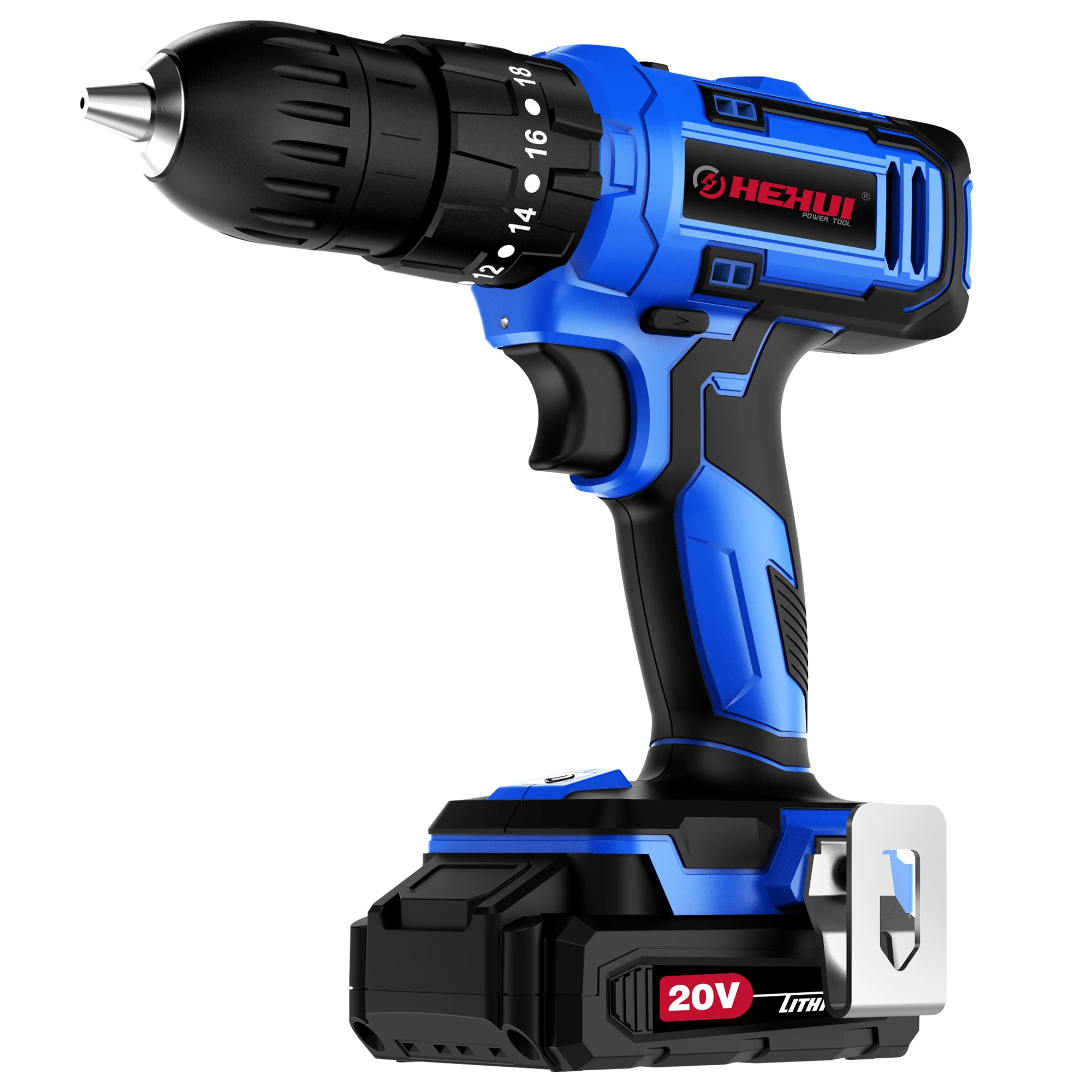 Hehui 20V Impact Cordless Screwdriver Multifunction Cordless Drill Impact Electric Drill Power Tools Hammer Drill