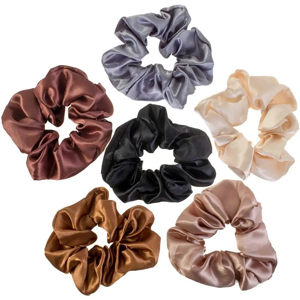 QIYUE Hair Ring Set Satin Cloth Large Scrunchies Solid Color Cloth Ring Head Rope Hair Accessories