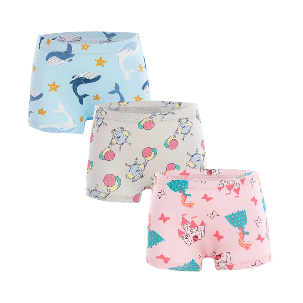 Wholesale Cute Cartoon Cotton Boxer Shorts for Kids Underwear Little Girls Kids Panties