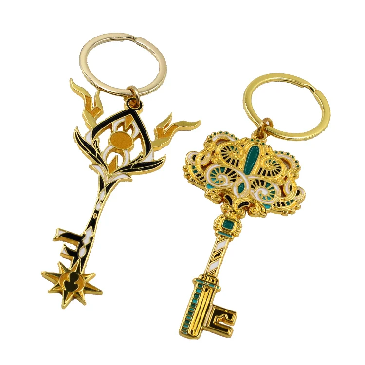 Metal Medal Business Souvenirs Gift Customization Handmade Engraved Stainless Steel Gold Color Customizable Keychain