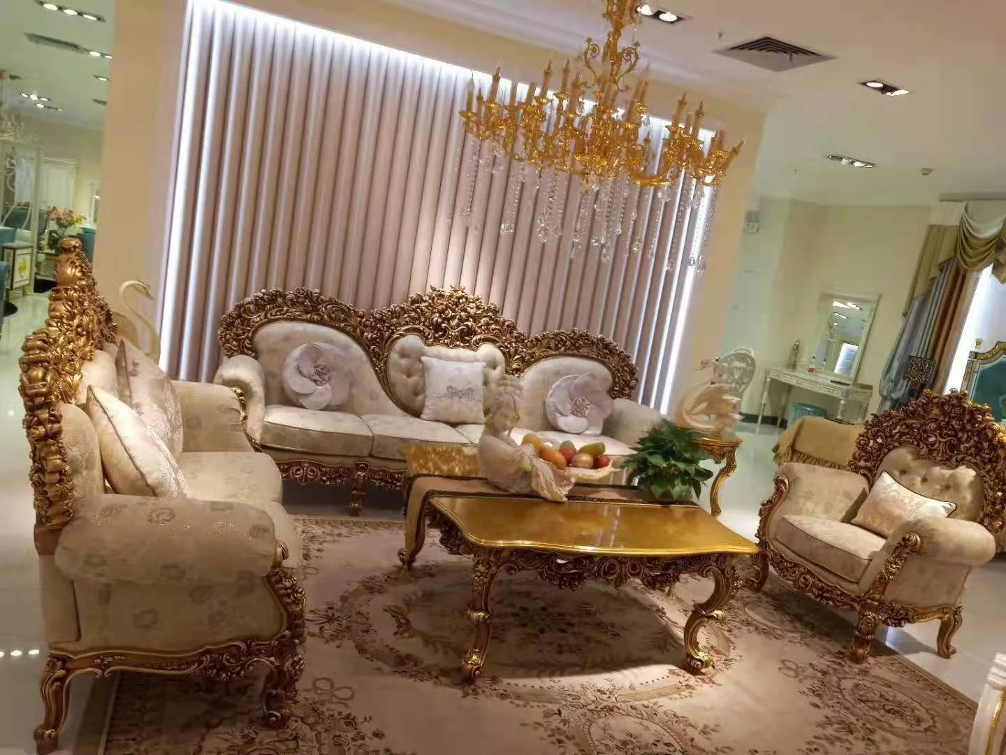 
hot sale antique european italian classical luxury livingroom furniture sofa set 