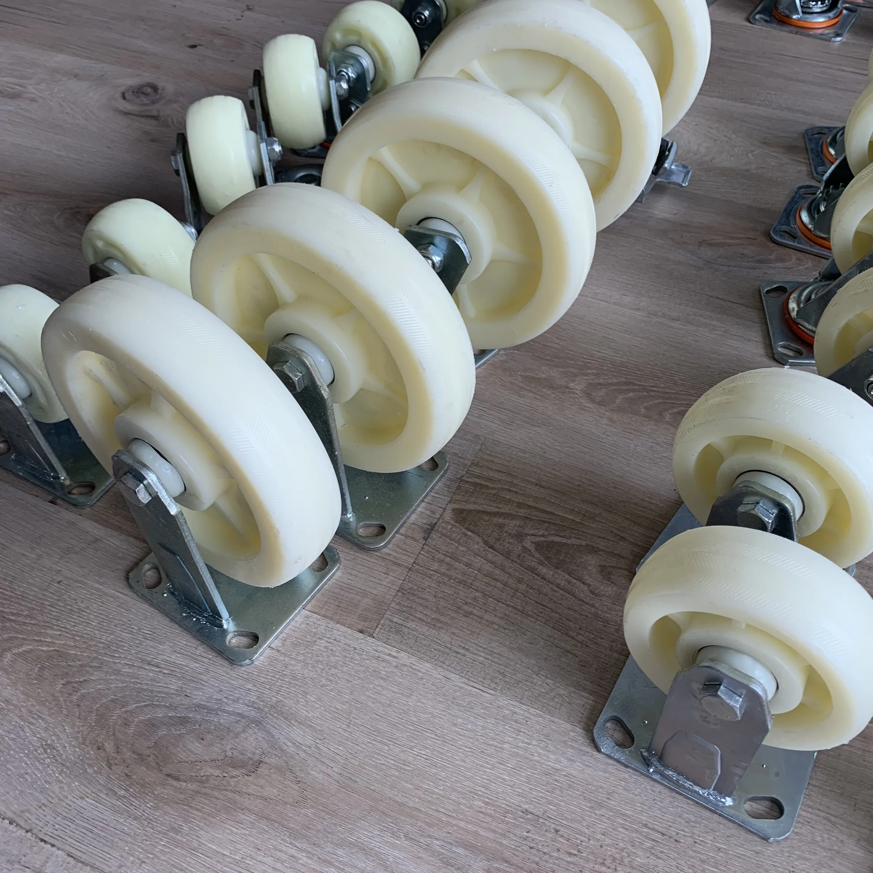 4 5 6 8 inch Trolley Double Brake good quality nylon Heavy Duty Industrial Swivel rigid Casters Wheels of 300KG