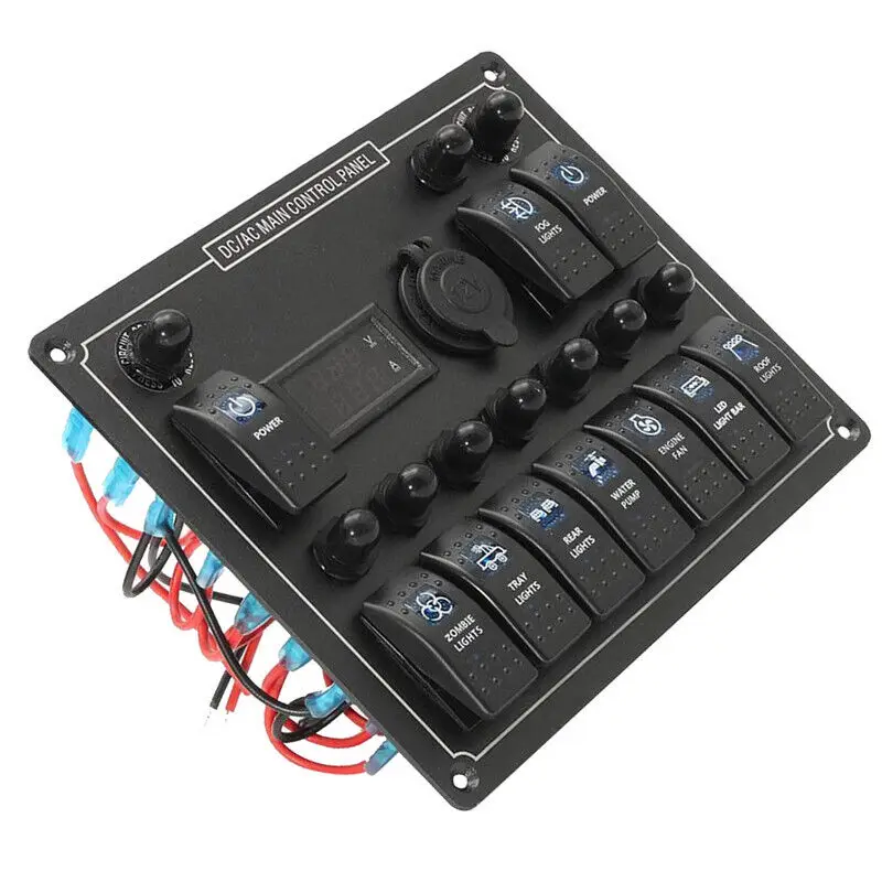 Новая алюминиевая панель для морской лодки яхты с USB-разъемом вольтметр клавишный