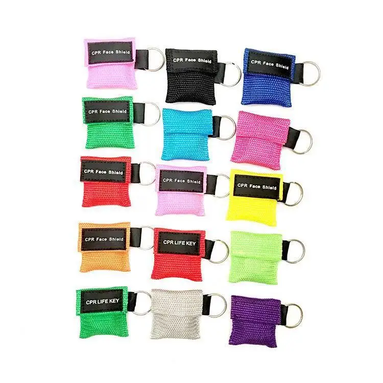 2023 most hot sale Disposable artificial respiration mouth membrane CPR key chain mask