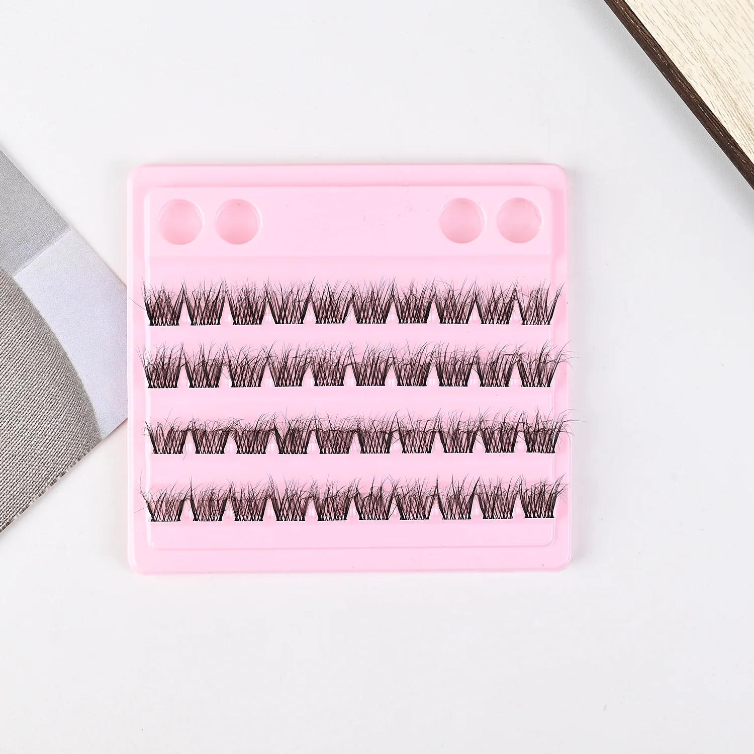 Wholesale Customized DIY Cluster Lash Kit with Mixed Sizes 8-16mm Natural Style Synthetic Hair Eyelash Extensions Private Label