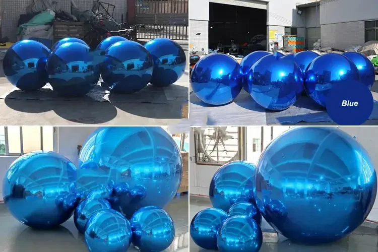 Outdoor Affordable Big Shiny Balls Inflatable Silver Smooth Shiny Ballse Balls for Event for sale