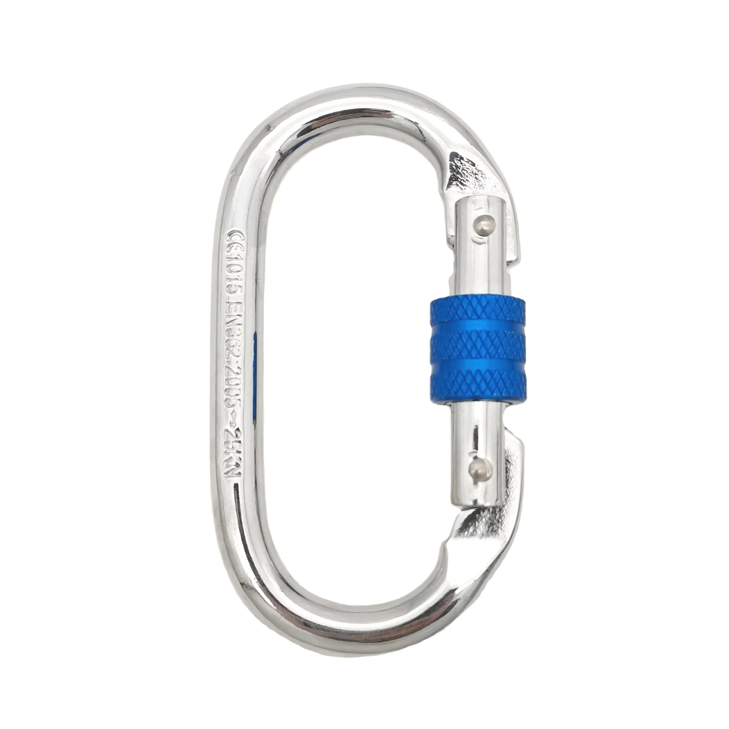 U-shaped oval hook custom Logo safety belt fittings rotary mountaineering buckle  25KN O Type Yoga Accessories for Aerial Dance