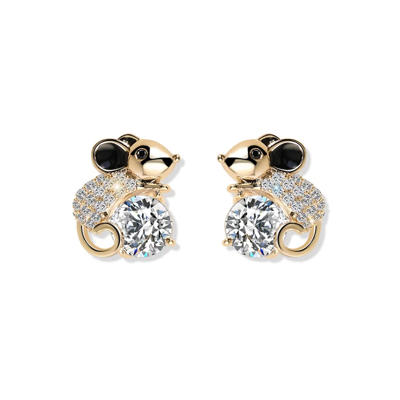 
Custom Fashion Zodiac Jewelry 925 Silver Stud Earring For Women in Bulk 18K Gold Plated Wholesale Zircon Earrings 