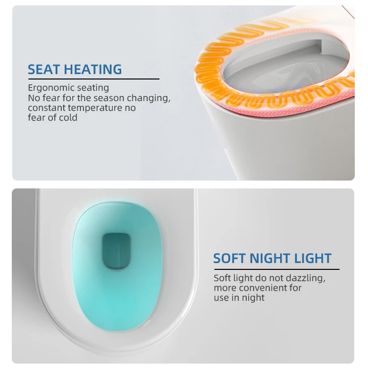 Modern sanitary ware P trap wc Floor Mounted Elongated Foot Sensor  bathroom intelligent smart toilet